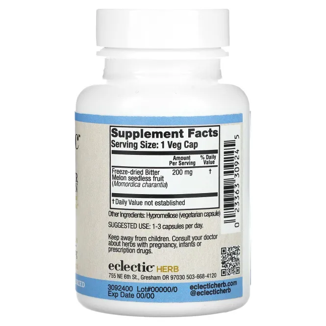 Eclectic Institute, Горький огурец, 200 мг, 90 вегетарианских капсул без ГМО