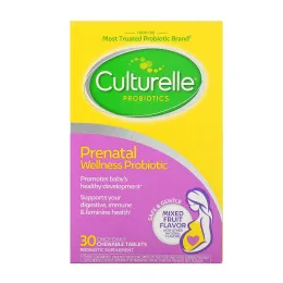 Culturelle, пробиотики, пробиотик для хорошего самочувствия во время беременности, фруктовый вкус, 30 жевательных таблеток для приема один раз в день