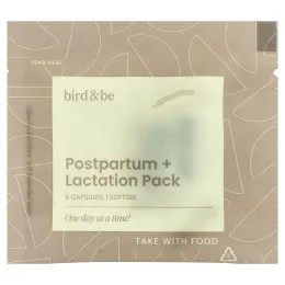 Bird and Be, комплекс для поддержки после родов и лактации, 30 веганских пакетиков