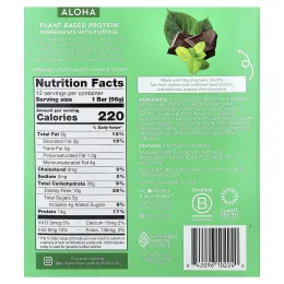 Aloha, Organic Protein Bars, Chocolate Mint, 12 Bars, 1.98 oz (56 g) Each