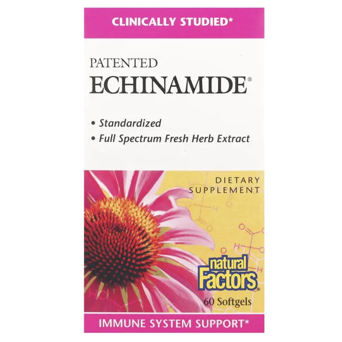 Natural Factors, Echinamide, 60 мягких табеток