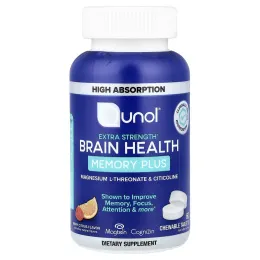Qunol, Brain Health, Memory Plus, со вкусом ягод и цитрусов, 60 жевательных таблеток