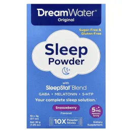 Dream Water, Оригинальный порошок для сна со смесью SleepStat ™, ягоды для сна, 10 пакетиков по 3 г (0,1 унции)