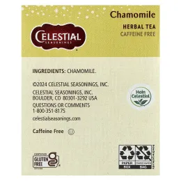 Celestial Seasonings, травяной чай, ромашка, без кофеина, 20 чайных пакетиков, 25 г (0,9 унции)