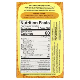 KOS, Hydration + Protein, освежающая смесь для напитков, апельсин, 7 пакетиков по 18 г (0,65 унции)