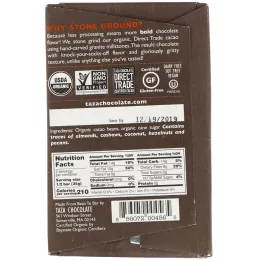 Taza Chocolate, Organic Dark Chocolate, Wicked Dark, 2.5 oz (70 g)