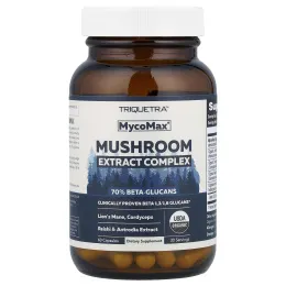 Triquetra Health, MycoMax®, комплекс экстрактов грибов, максимальная сила действия, 60 капсул