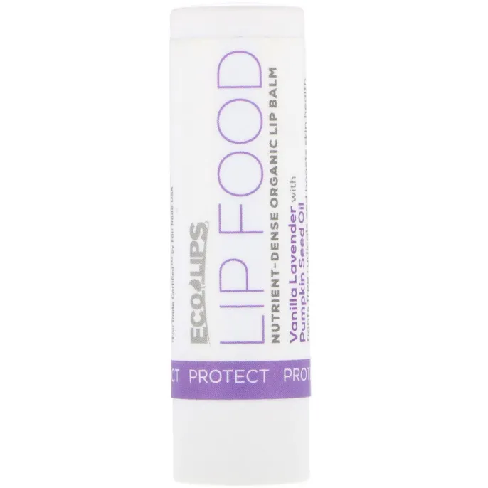 Eco Lips, Lip Food, защита, органический бальзам для губ, ваниль, лаванда и масло семян тыквы, 4,25 г (0,15 унции)