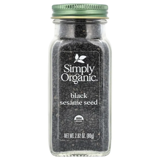 Simply Organic, Семена черного кунжута, 80 г (2,82 унции)