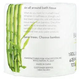 Vitacost, The Clean Collection™, Bamboo Bath Tissue, 1 Roll