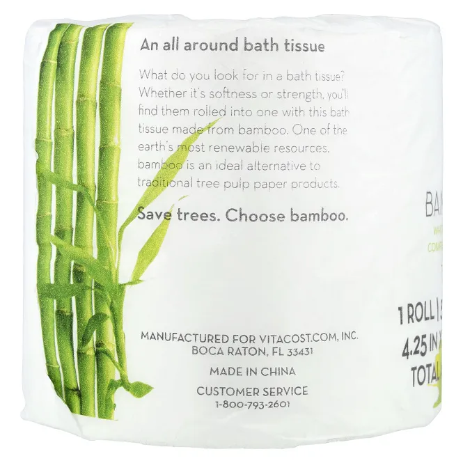 Vitacost, The Clean Collection™, Bamboo Bath Tissue, 1 Roll