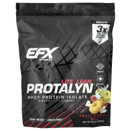 EFX Sports, Protalyn® изолят сывороточного протеина, молоко из фруктовых хлопьев, 907 г (2 фунта)