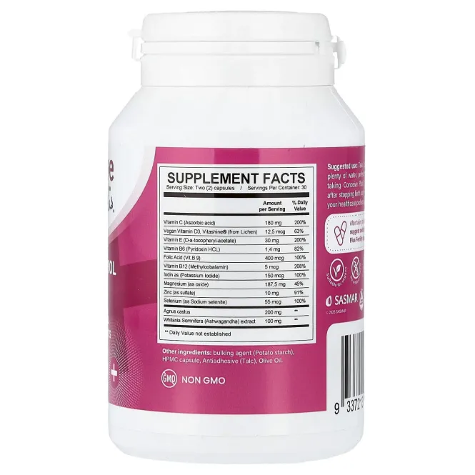 Conceive Plus, детокс-контроле для женщин, 60 веганских капсул