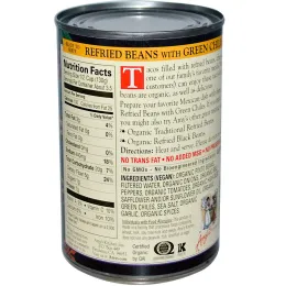 Amy's, Вегетарианские органические тушеные бобы с зеленым перцем чили, мягкие, 15,4 унции (437 г)
