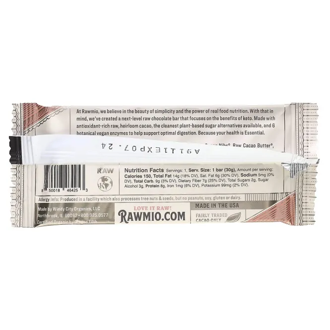 Rawmio, Essential Bar, органический необработанный шоколад, 72% какао, кето, 30 г (1,1 унции)