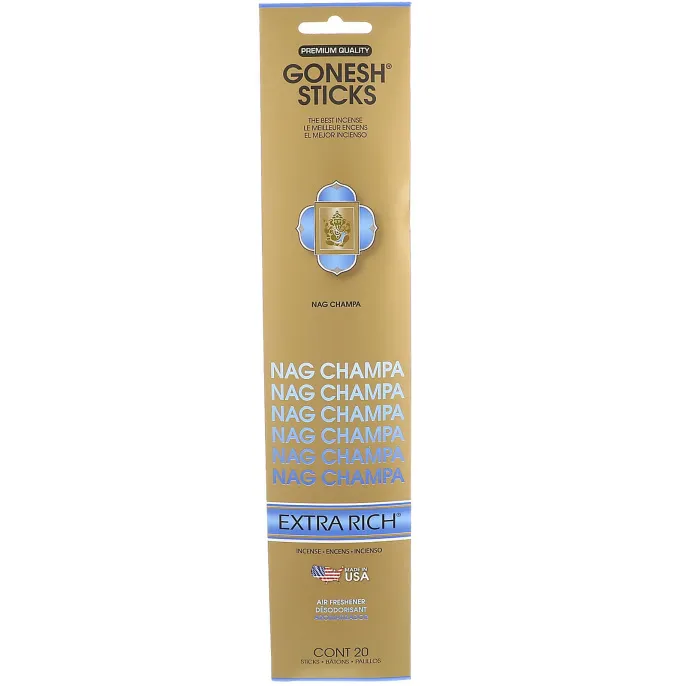 Gonesh, Extra Rich Incense Sticks, Nag Champa, 20 Sticks