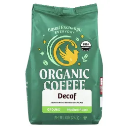 Equal Exchange, Органический кофе, молотый, средней обжарки, без кофеина, 227 г (8 унций)