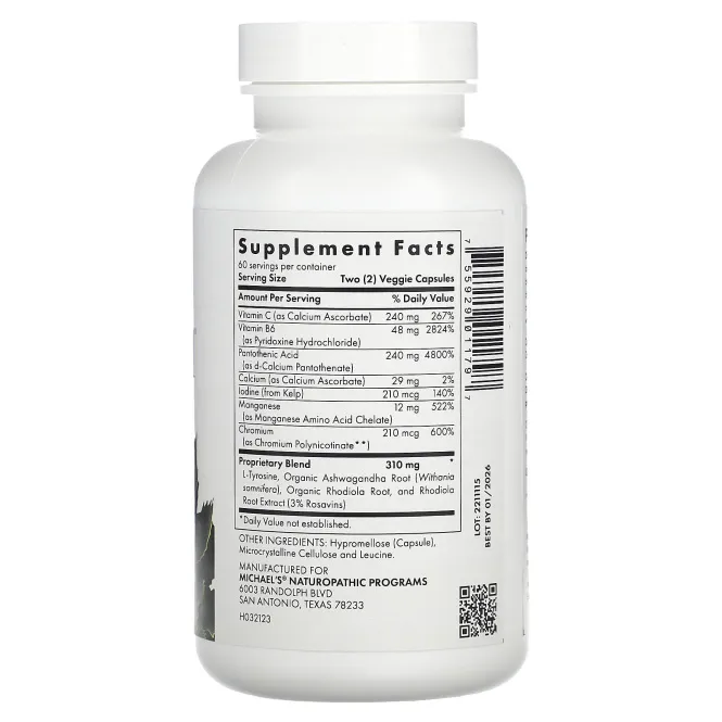 Michael's Naturopathic, Thyrodrenal`` 120 веганских капсул