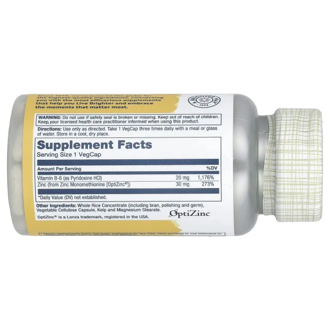 Solaray, ОптиЦинк, 30 мг, 60 вегетарианских капсул