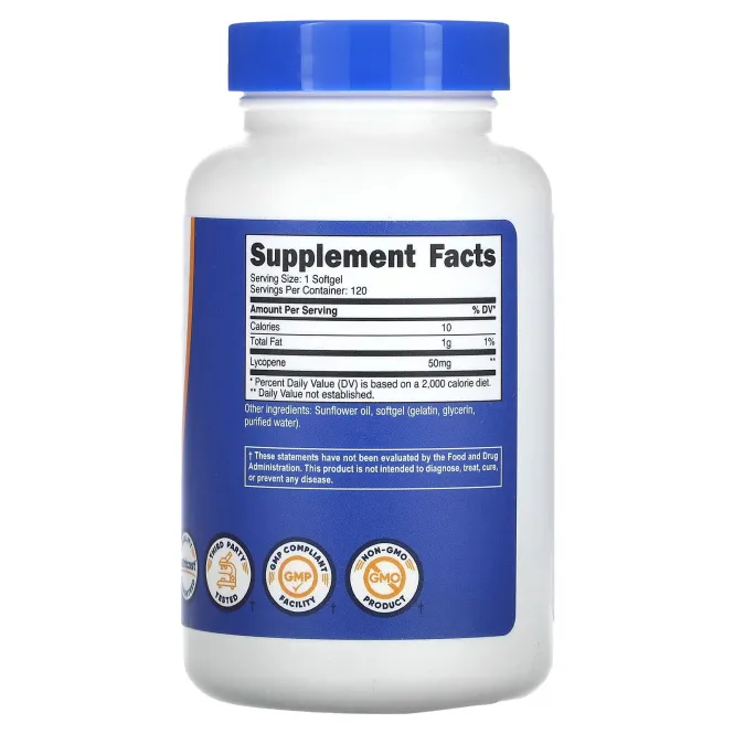 Nutricost, ликопин, 50 мг, 120 капсул