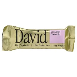 David Protein, Protein Bar, Cake Batter, 12 Bars, 2.19 oz (62 g) Each