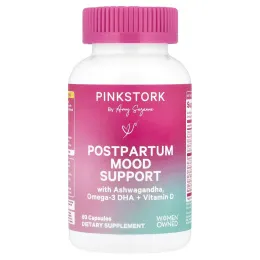 Pink Stork, Послеродовая поддержка настроения, 60 капсул