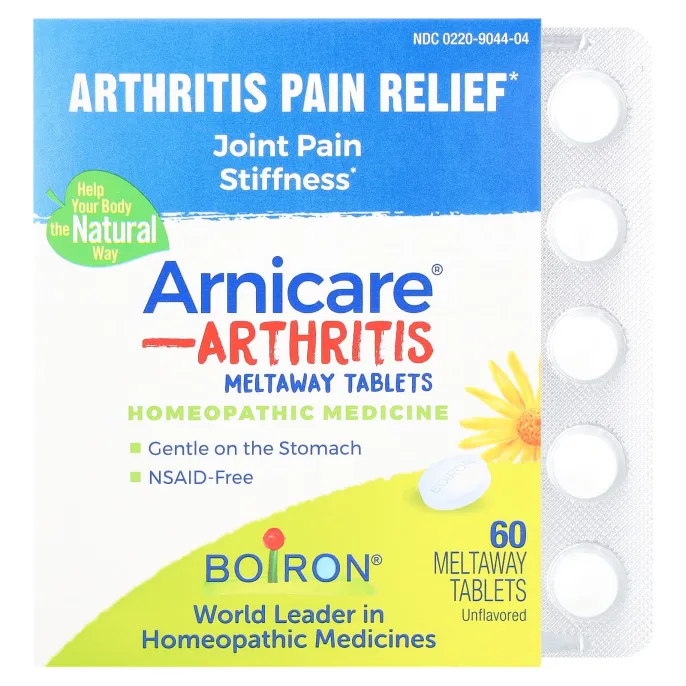 Boiron, Arnicare, гомеопатические таблетки для рассасывания при артрите, без ароматизаторов, 60 таблеток