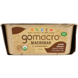 GoMacro, Макробатончик Macrobar, Белковое удовольствие, Арахисовое масло, миндальное масло, шоколадная крошка, 12 батончиков по 69 г (2.4 oz)