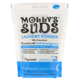 Molly's Suds, Стиральный порошок, суперконцентрированный, перечная мята, 47 унц. (1,33 кг)