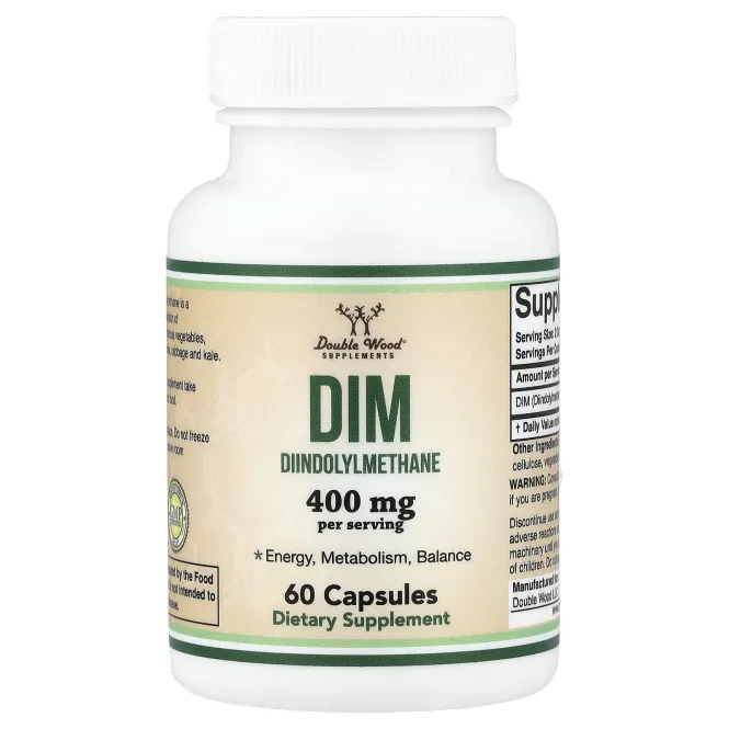 Double Wood Supplements, DIM, 60 капсул (200 мг в 1 капсуле)