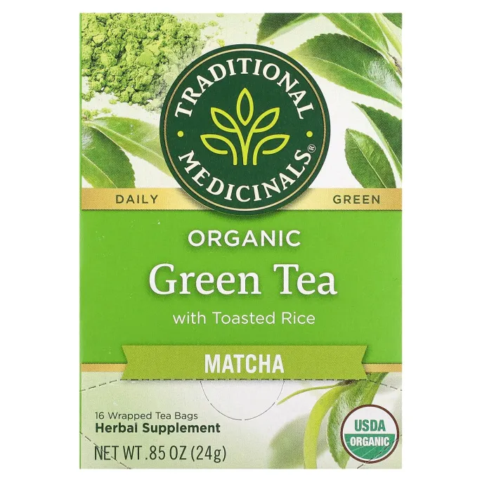 Traditional Medicinals, Органический зеленый чай Матча 16 шт.
