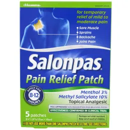 Salonpas, Болеутолящий пластырь при артрите, с ароматом мяты, 5 пластырей - 7 x 10 см