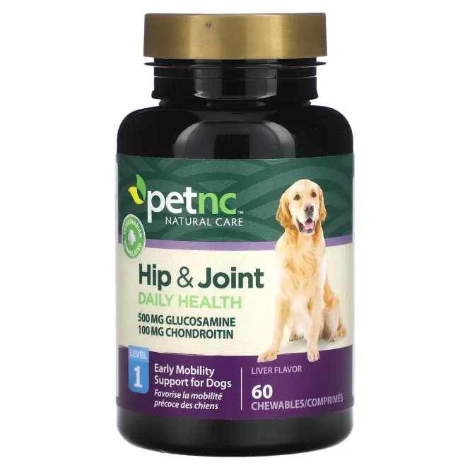 petnc NATURAL CARE, Природная забота о питомцах, бедра и суставы, 1-го уровня, вкус печени, 60 жевательных драже
