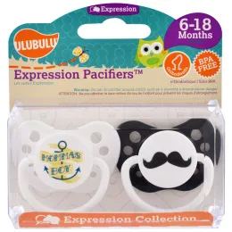 Ulubulu, Выразительные соски-пустышки, Мамин мальчик, Усы, 6-18 месяцев, 2 штуки