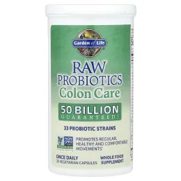 Garden of Life, Сырые пробиотики, Colon Care, 30 вегетарианских капсул