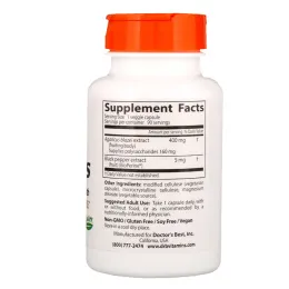 Doctor's Best, Агарик бразильский с Bioperine, 90 вегетарианских капсул