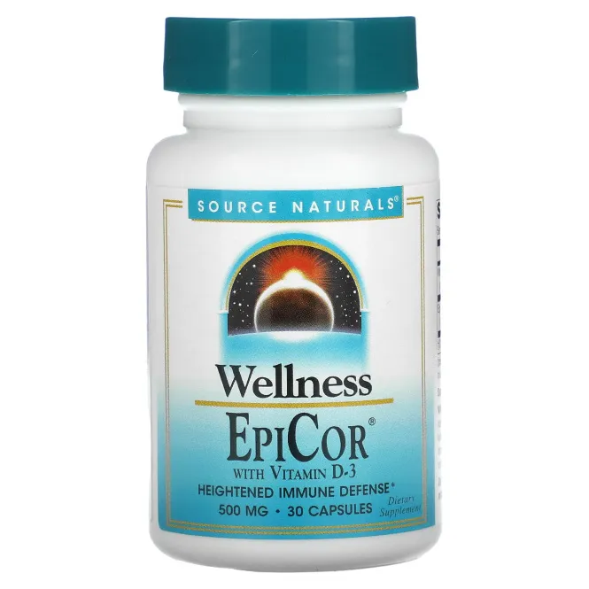 Source Naturals, EpiCor с Витамином D3 30 капсул