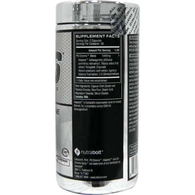 Cellucor, P6 Chrome, Testosterone Support, 60 Capsules