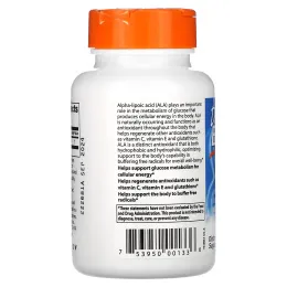 Doctor's Best, альфа-липоевая кислота 600, 600 мг, 60 растительных капсул
