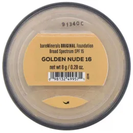 bareMinerals, Original, тональная основа, SPF 15, оттенок «Золотистый нюдовый 16», 8 г