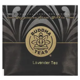 Buddha Teas, органический травяной чай, лаванда, без кофеина, 18 чайных пакетиков, 24 г (0,83 унции)