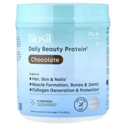 Biosil, Daily Beauty, протеин, со вкусом шоколада, 480 г (17 унций)