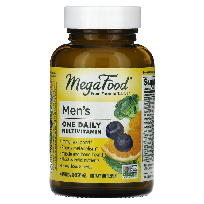 MegaFood, Men's One Daily, ежедневные витамины для мужчин, 30 таблеток