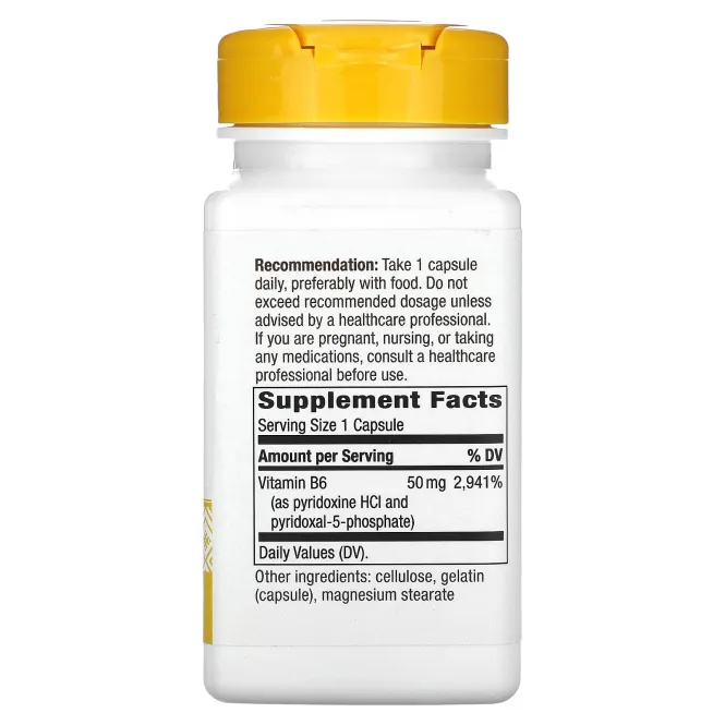 Nature's Way, витамин B-6, 50 мг, 100 капсул