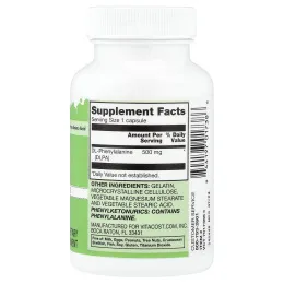 Vitacost, DLPA, 500 мг, 60 капсул