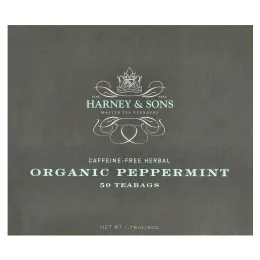 Harney & Sons, травяной чай, органическая перечная мята, без кофеина, 50 чайных пакетиков, 50 г (1,76 унции)