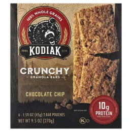 Kodiak Cakes, Хрустящие батончики из мюсли, шоколадная крошка, 6 пакетиков по 2 плитки, 45 г (1,59 унции)