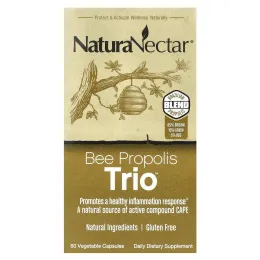 NaturaNectar, Bee Propolis Trio, 60 вегетарианских капсул