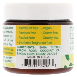 Tierra Mia Organics, Паста-дезодорант, лимон и вербена, 65 г (2 жидкие унции)