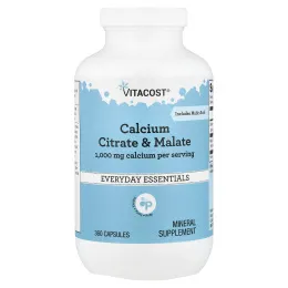 Vitacost, цитрат и малат кальция, 360 капсул